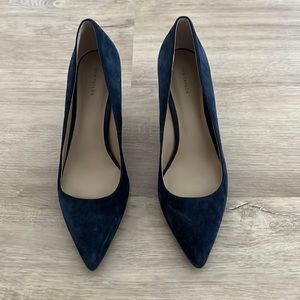 Ann Taylor Navy Suede Heels